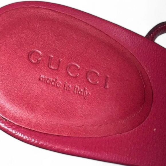 Authentic GUCCI Burgundy Interlocking GG Logo Mules Size 7.5 - Picture 10 of 16
